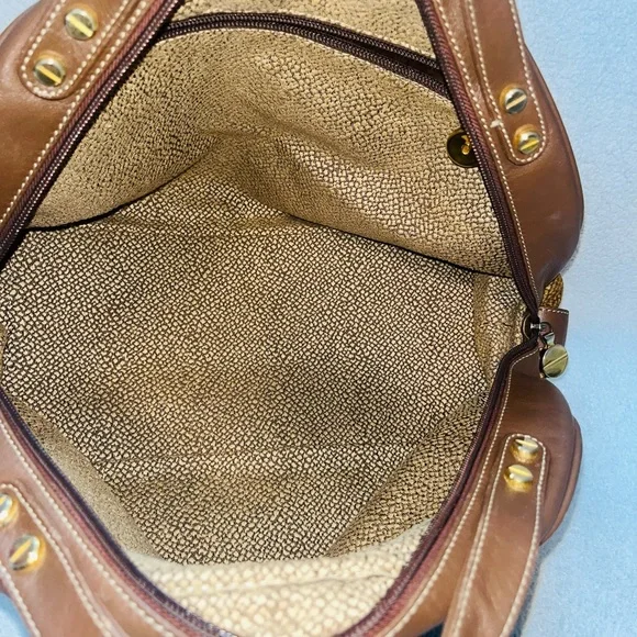 Borbonese Redwall Quail Suede Large Handbag - Picture 7 of 12